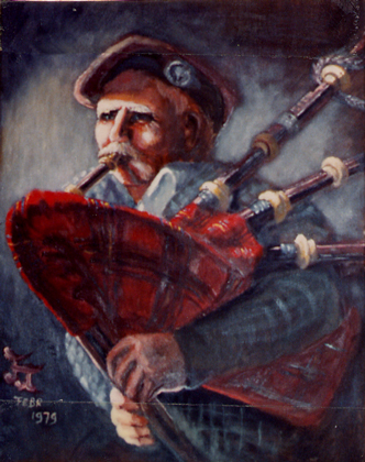 De Schotse Bagpipe speler